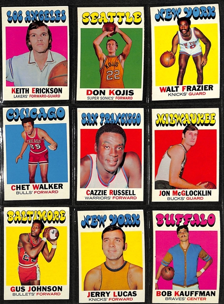 Lot Of 200+ Topps Basketball Cards 1971-1977 w. Walt Frazier, Russell, Unseld, Hayes, Monroe, Nelson, Goodrich