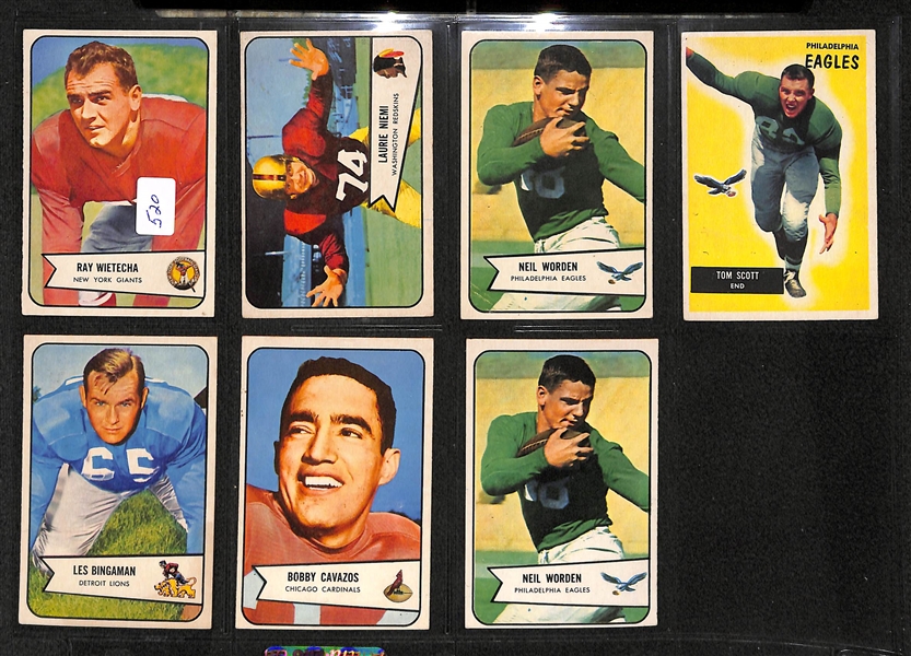 Lot Of 63 1954-55 Bowman Football Cards w. Ollie Matson, Pihos, Hart Fears, Nomellini, More