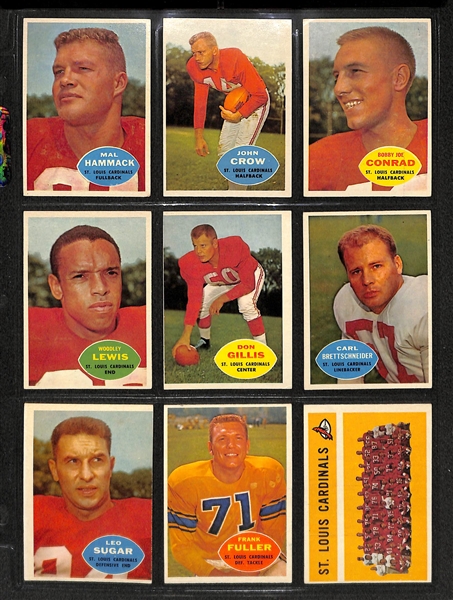 Lot Of 98 1960 Topps Football Cards w. Lenny Moore, Berry, Schmidt, Ringo, Matson, Retzlaff, Perry, McElhenny
