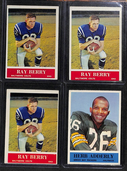 Lot Of 366 Assorted 1964 Philadelphia Football Cards w. Ray Berry, Adderly, Taylor, Huff, Landry, Lombardi