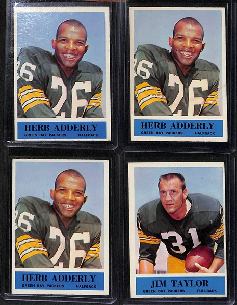 Lot Of 366 Assorted 1964 Philadelphia Football Cards w. Ray Berry, Adderly, Taylor, Huff, Landry, Lombardi