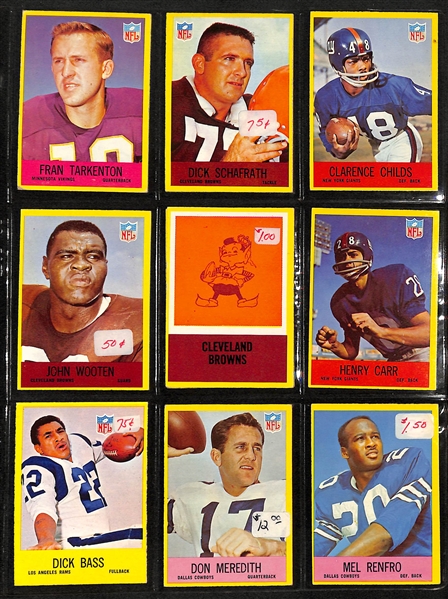 Lot Of 300+ 1965-1967 Philadelphia Football Cards w. Johnny Unitas, Green, Nitschke, Jahpitts, Jones, Starr, Berry, Tarkenton