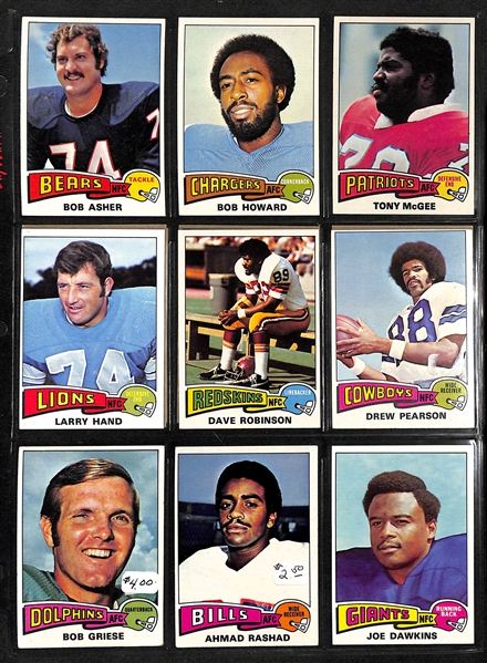 Lot Of 600 Assorted 1974-1981 Topps Football Cards w. Staubach, Tarkenton, Unitas, Griese, Harris, Fouts, More