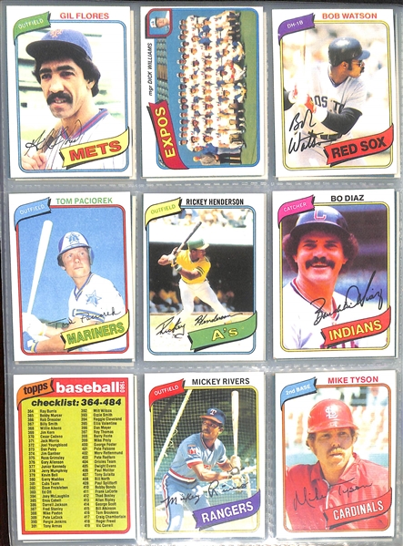 1980 & 1981 Topps Complete Baseball Card Sets - Includes Rickey Henderson's RC