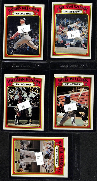 1972 Topps Baseball Partial Card Set - 512 Cards w. F. Robinson, Brock, Torre, Yaz Killebrew, Williams In Action, More