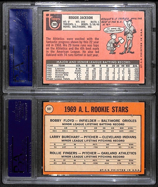 1969 Topps Reggie Jackson PSA 5 & Rollie Fingers PSA 6(ST) Rookie Cards