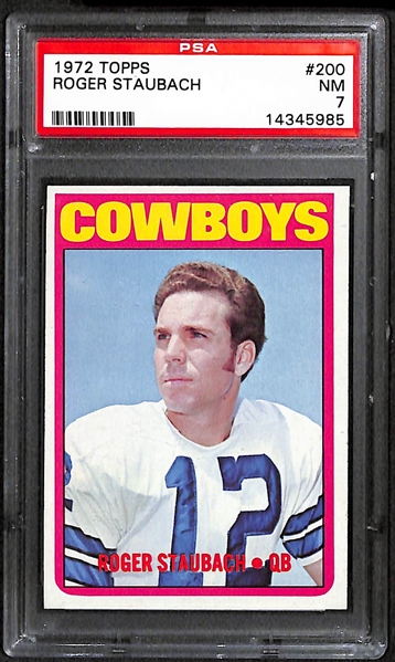 Lot Of 3 Football Graded Rookies Cards From 1972 w. Roger Staubach