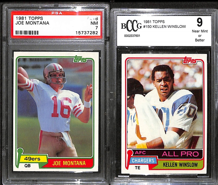 Lot Of 4 Football Graded Rookie Cards From 1981-82 w. Joe Montana 