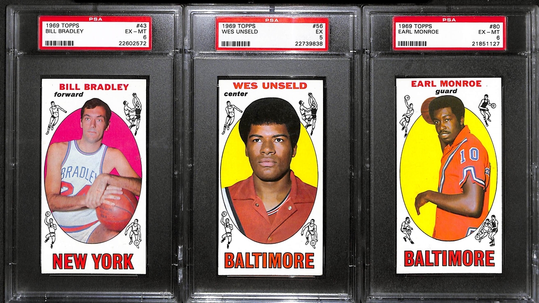 Lot Of 8 Basketball Graded Rookie Cards From 1969-70 w  . Bill Bradley