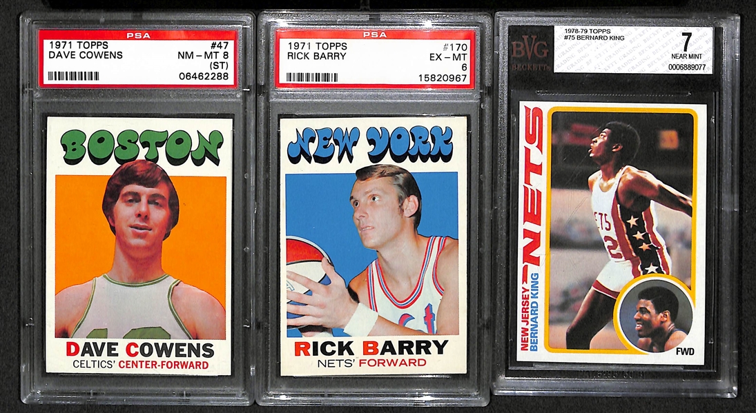 Lot Of 5 Basketball Graded Rookie Cards From 1970's w. Dave Cowens