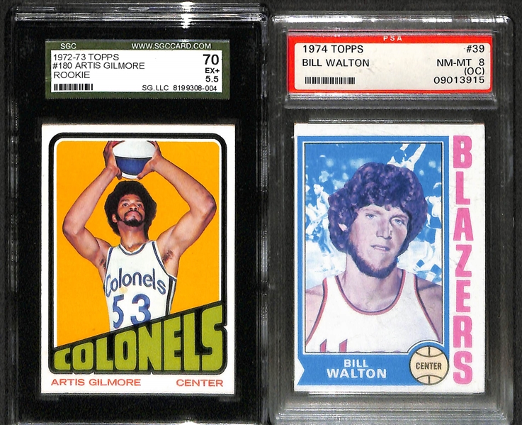 Lot Of 5 Basketball Graded Rookie Cards From 1970's w. Dave Cowens