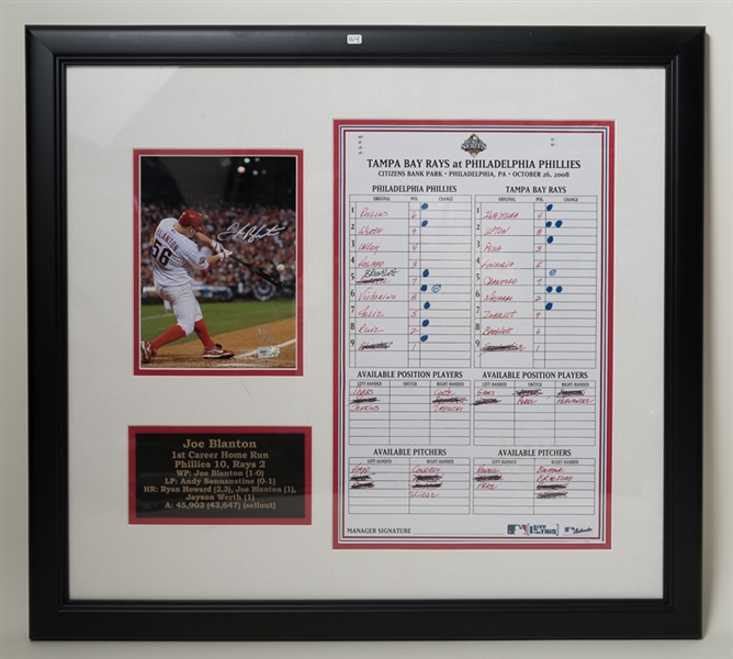 Joe Blanton Signed & Framed Commemorative HR Display - MLB COA