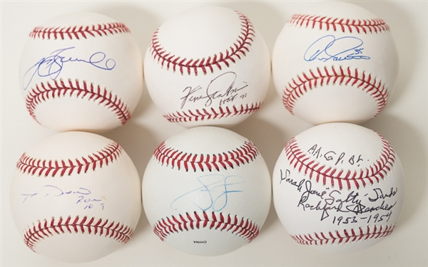 Lot Of 6 Signed Baseballs w. Jeff Bagwell & Fergie Jenkins