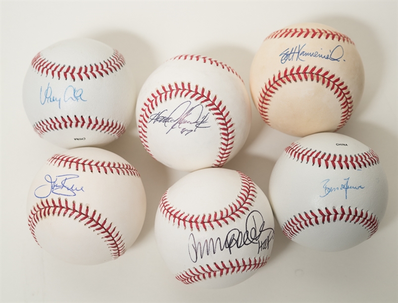 Lot Of 6 Signed Baseballs w. Ryne Sandberg