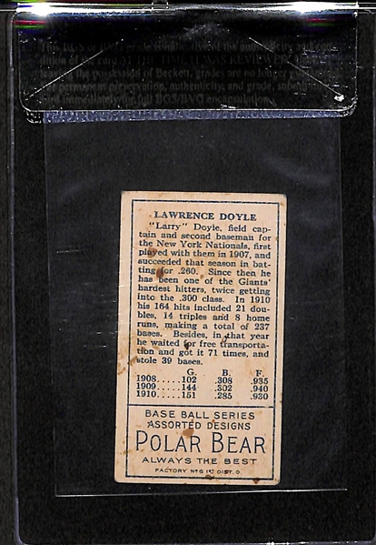 1911 T205 Lawrence Doyle - Polar Bear Back - BVG 5.0