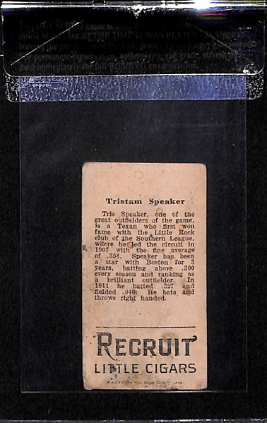 1912 T207 Tris Speaker - Boston - Recruit Back - BVG 1.0