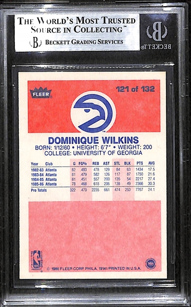1986-87 Fleer Basketball #121 Dominique Wilkins - BVG 9 MT