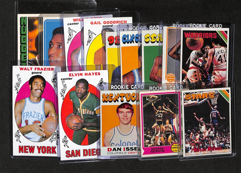 Lot Of 14 Basketball Stars Rookie Cards w. Moses Malone