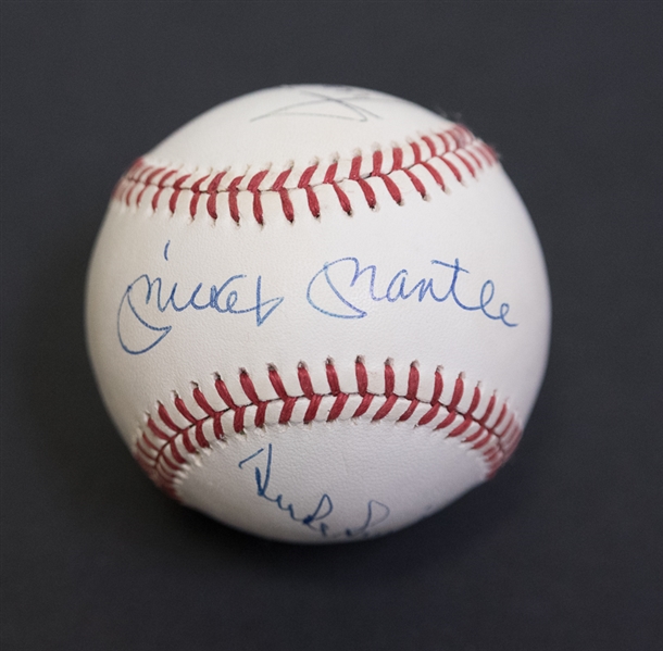 Willie, Mickey, & The Duke Signed Baseball - JSA