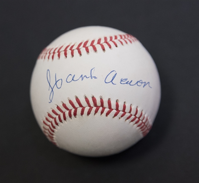 Hank Aaron Signed Official N.L. Baseball - JSA