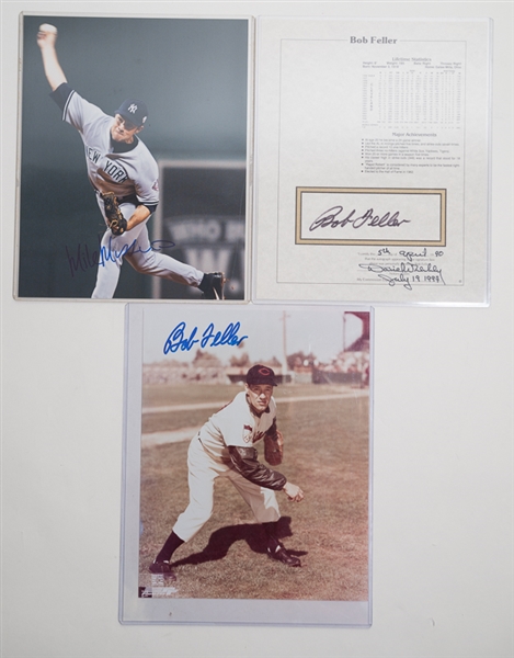 Baseball Autograph & Memorabilia Lot w. Bob Feller Auto