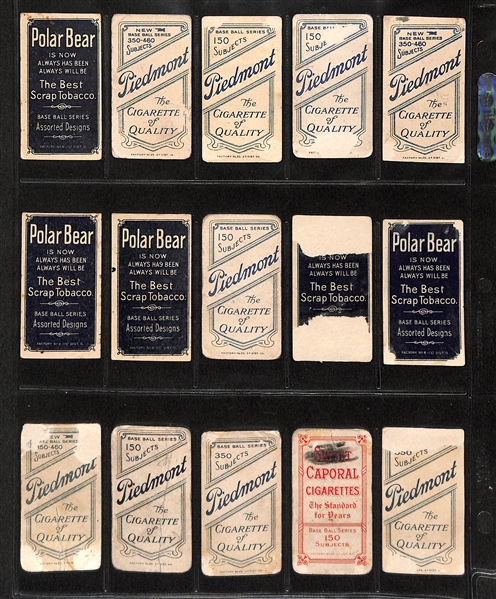 Lot Of 15 1909 T206 Brooklyn Dodgers Cards w. Zach Wheat