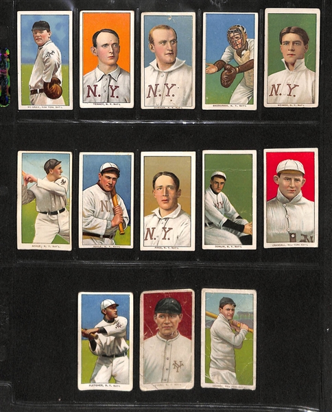 Lot Of 13 1909 T206 New York Giants Cards w. McGraw