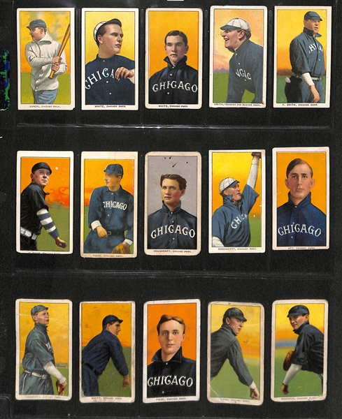 Lot Of 15 1909 T206 Chicago White Sox Cards w. Gandil