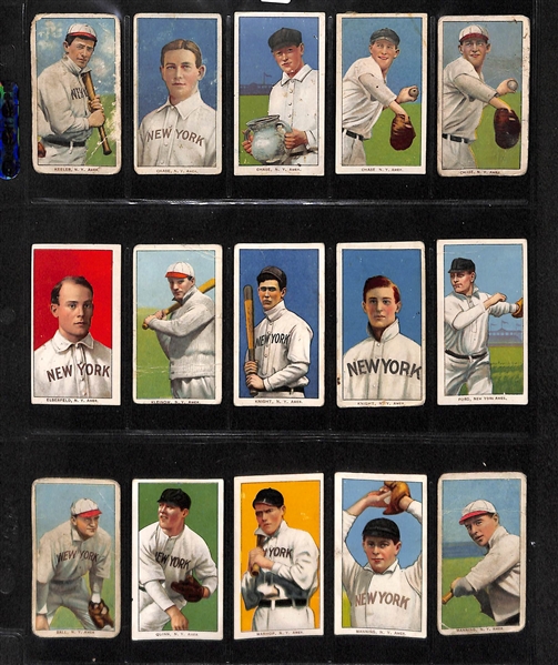 Lot of 15 1909 T206 New York Yankees Cards w. Keeler