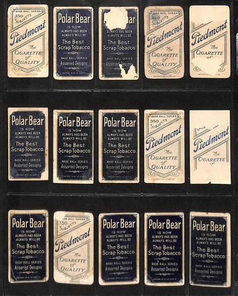 Lot of 15 1909 T206 Cards w. HOFers Eddie Collins & Frank Baker 