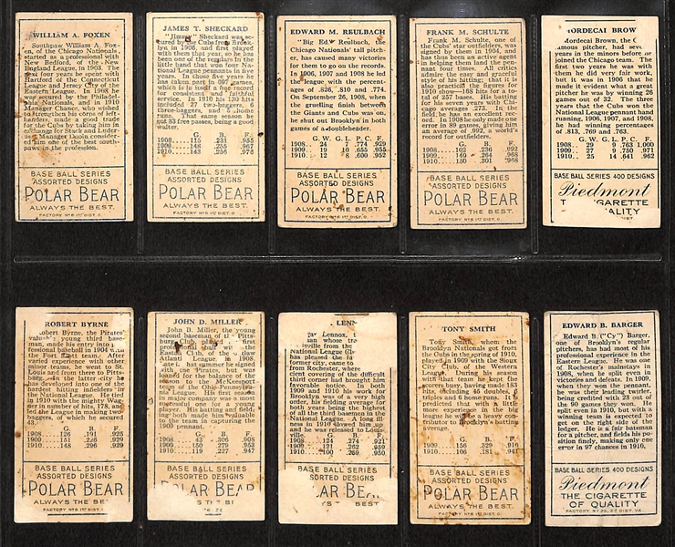 Lot of 10 1911 T205 Cards w. HOFer Mordecai Brown