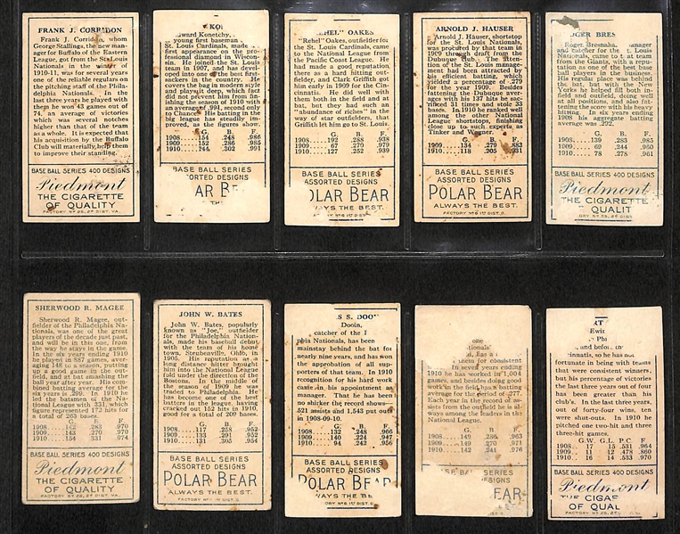 Lot of 10 1911 St. Louis Cardinals & Philadelphia Phillies Cards w. Bresnahan Mouth Closed