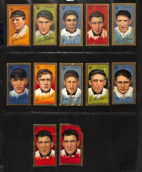 Lot of 12 1911 T205 NY Giants Cards w. John McGraw