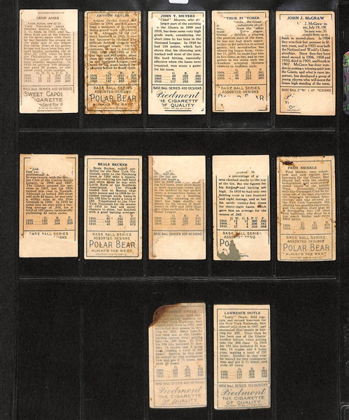 Lot of 12 1911 T205 NY Giants Cards w. John McGraw