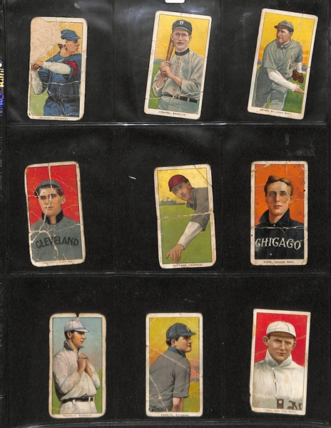 Lot of 9 1909 T206 Cards w. Camnitz