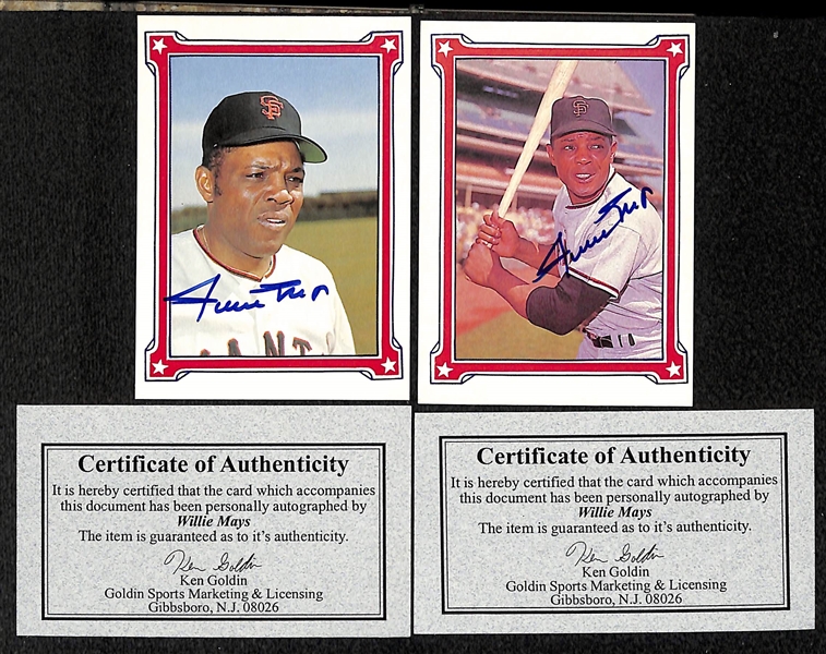 Lot Of 2 Willie Mays Signed Cards