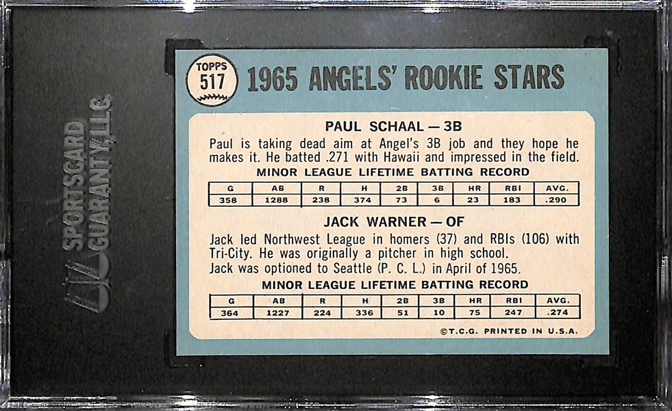 1965 Topps #517 Schaal/Warner High Number Rookie SGC 96 (9)