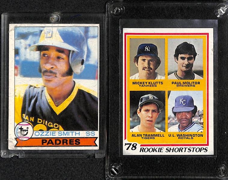 Lot Of 6 1970's Baseball Stars Cards w. Ozzie Smith RC