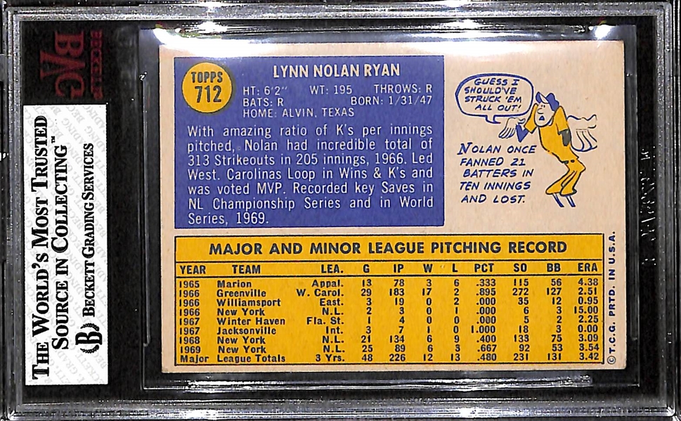 1970 Topps #712 Nolan Ryan BVG 5 - High Number Card!