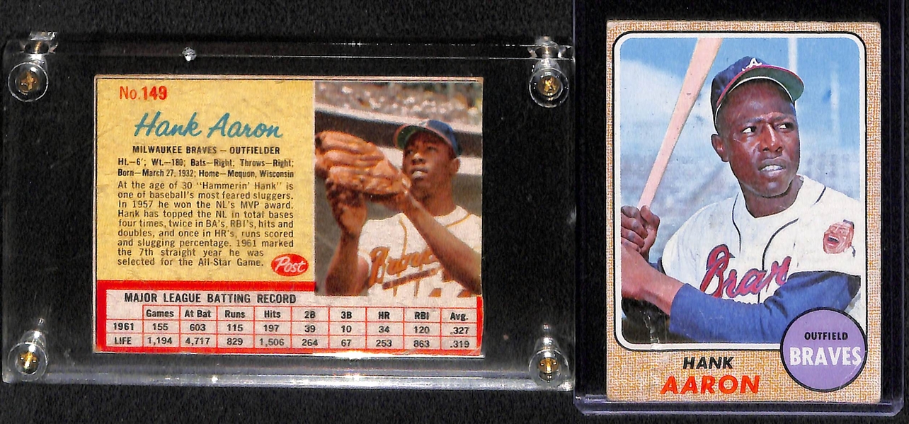 Lot Of 5 Hank Aaron Vintage Cards w. 1966 Topps