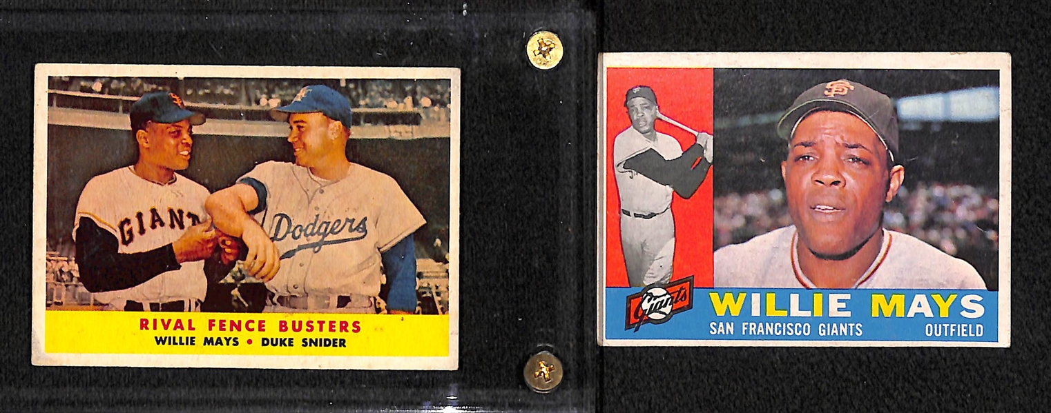 1960 Topps Willie Mays & 1959 Fence Busters w. Mays