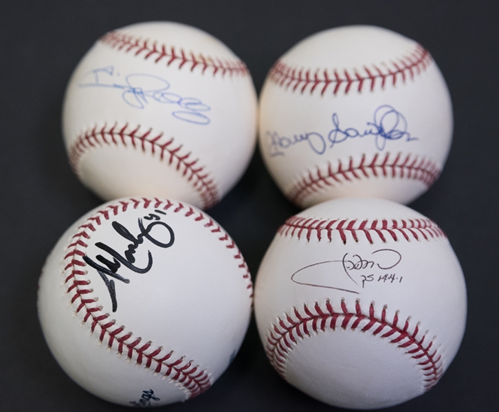 Lot Of 4 Signed Official MLB Baseballs w. Jimmy Rollins