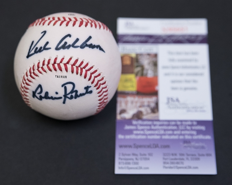 Richie Ashburn & Robin Roberts Signed Baseball - JSA