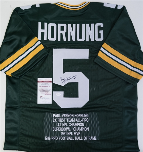 HOFer Paul Hornung Signed Packers Jersey - JSA