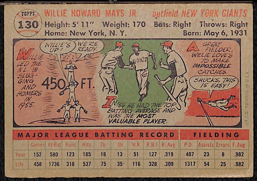 1956 Topps #130 Willie Mays Card