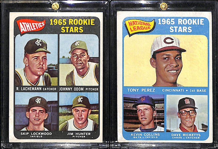 Catfish Hunter & Tony Perez 1965 Topps Rookie Cards