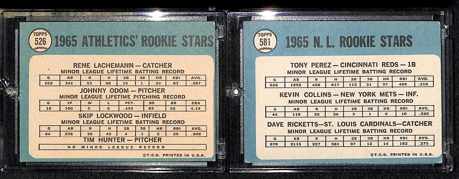Catfish Hunter & Tony Perez 1965 Topps Rookie Cards
