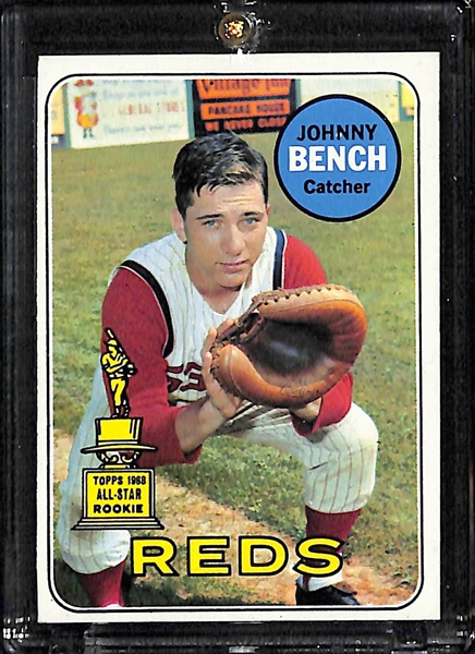 Lot Of 2 Johnny Bench Cards - 1968 Rookie & 1969