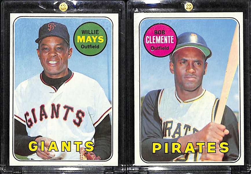 1969 Topps Willie Mays & Roberto Clemente Cards