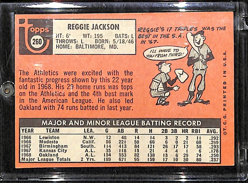 1969 Topps #260 Reggie Jackson Rookie Card 